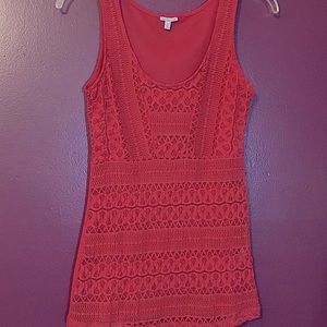 Crochet Coral Top - lace tank - lace top
